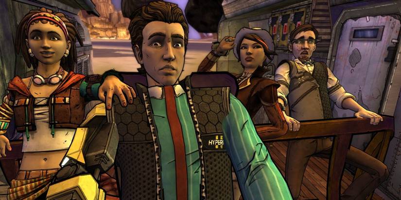 Tales From The Borderlands Sasha, Rhys, Fiona, and Vaughn Holding On