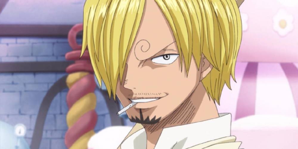 Sanji smoking in One Piece