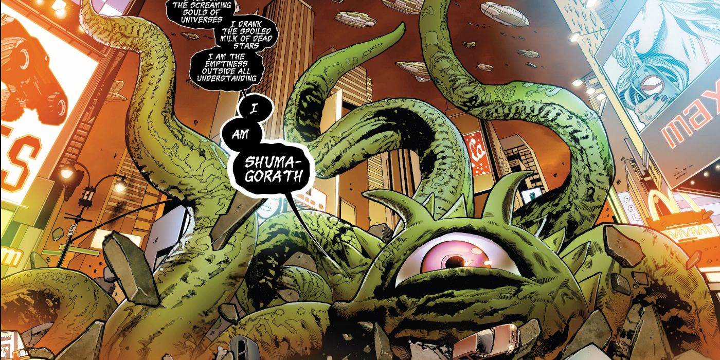 Shuma-Gorath invading New York in Marvel Comics