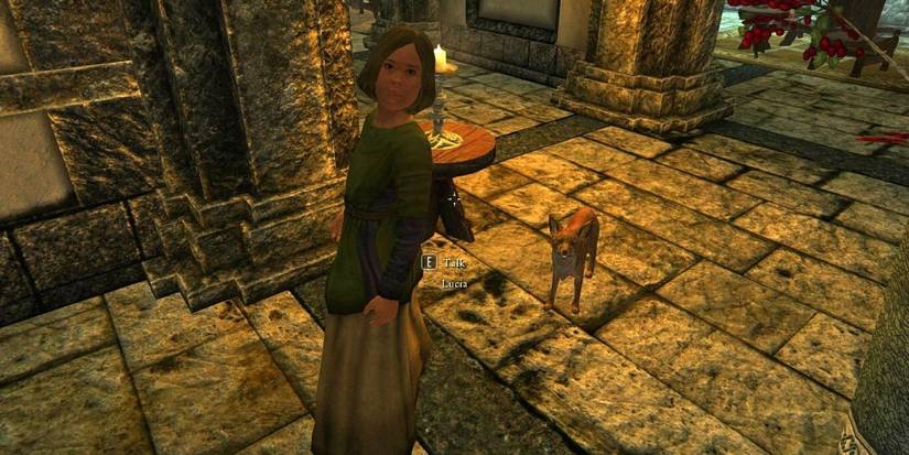 Skyrim Child And Pet Lucia And Pet Fox In Home