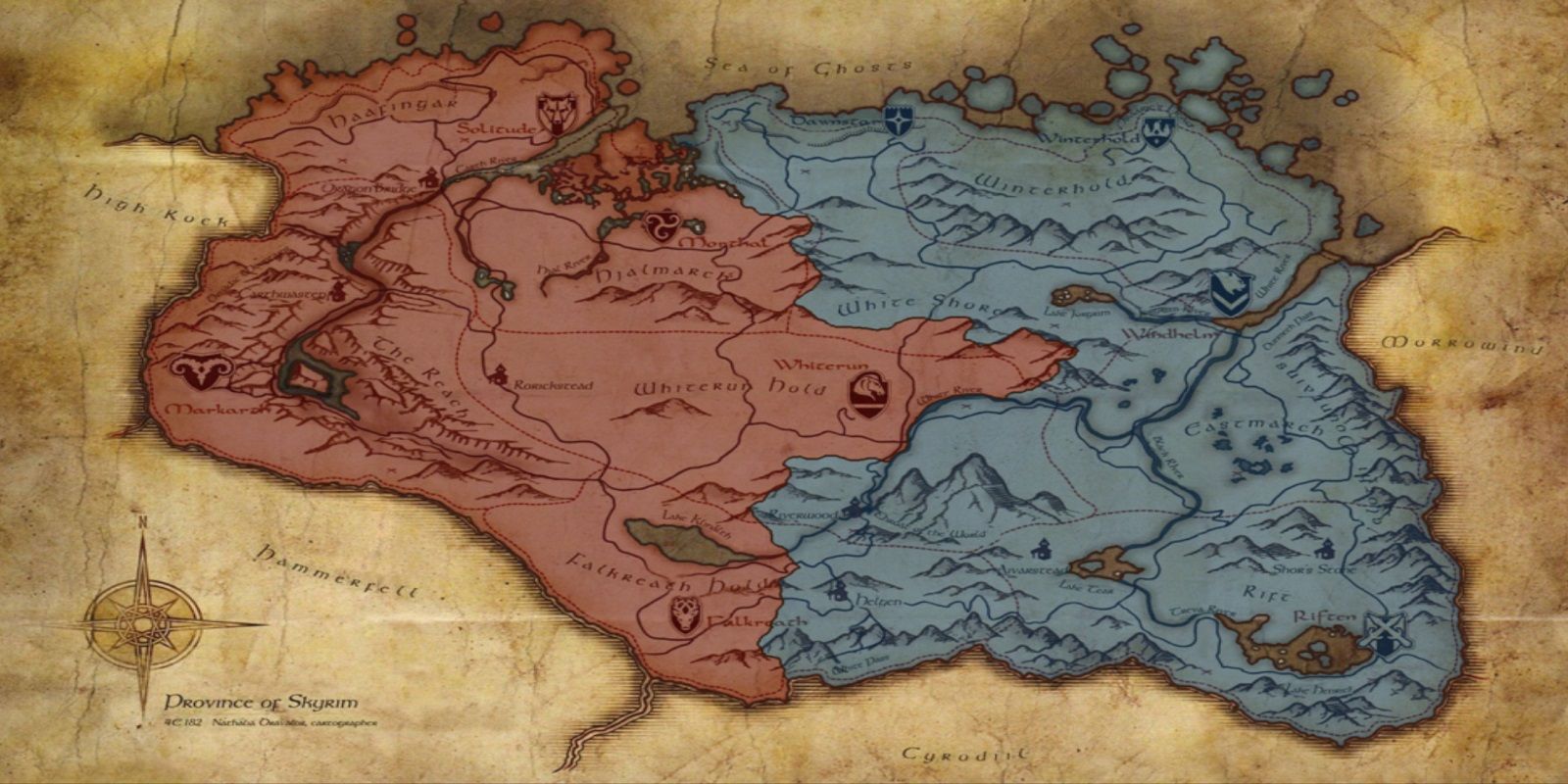 Skyrim Civil War Map Empire vs Stormcloaks