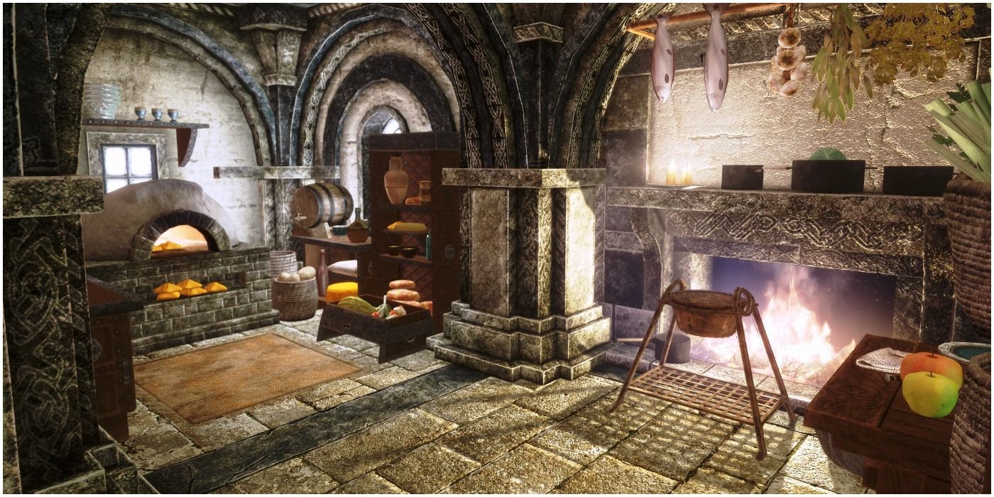 Skyrim Proudspire manor kitchen decorations