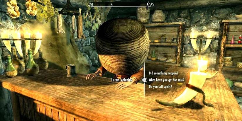 Skyrim Merchant With Bucket On Head