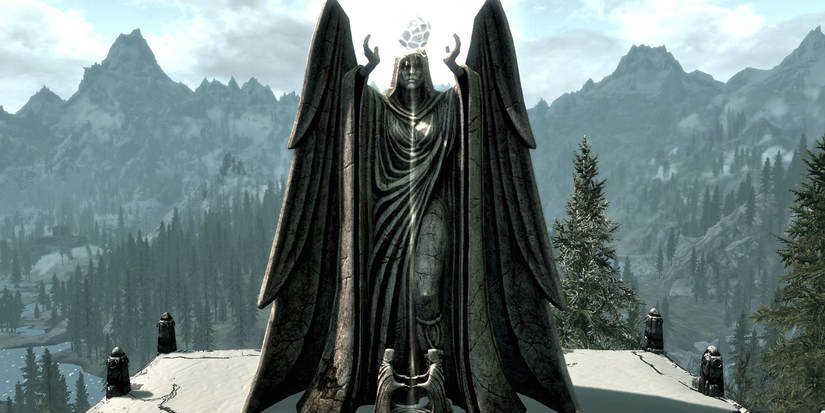 Skyrim meridias beacon being held by the statue