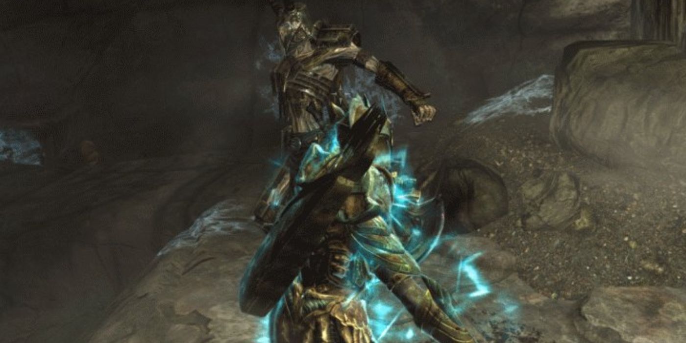 Skyrim Oakflesh activo en Dragonborn durante el combate