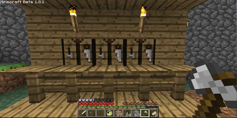 Stacking crafting tables side by side