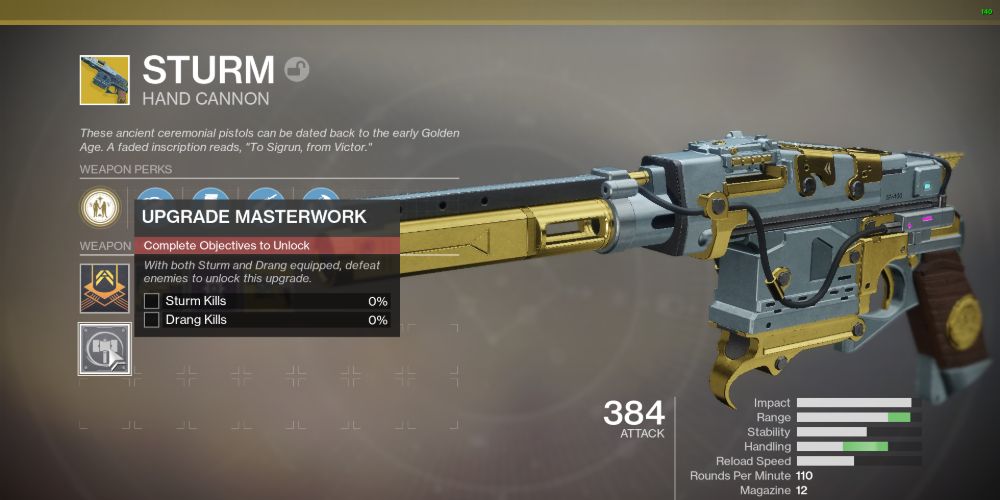 Sturm Exotic Hand Cannon from Destiny 2