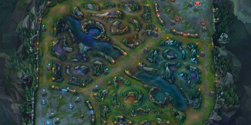 Overhead Map of Summoner's Rift after Minor Update