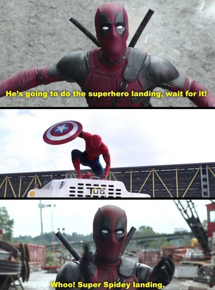Meme/comic of Deadpool and Spider-Man