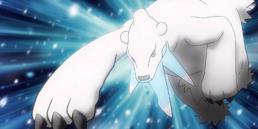 Beartic making an attack in the anime