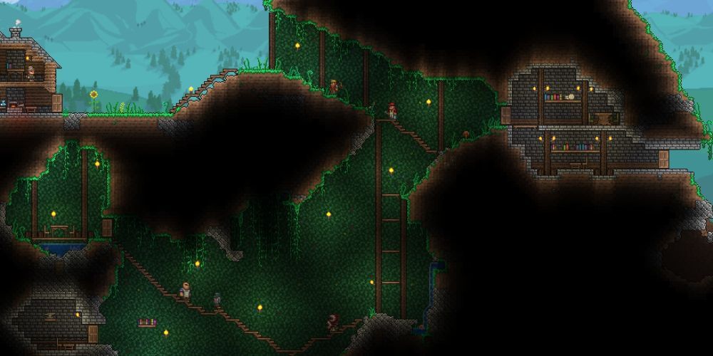 Pillaged Caves Make Great Houses In Terraria. 