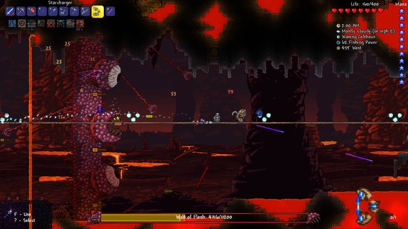 Terraria Wall Of Flesh Battle