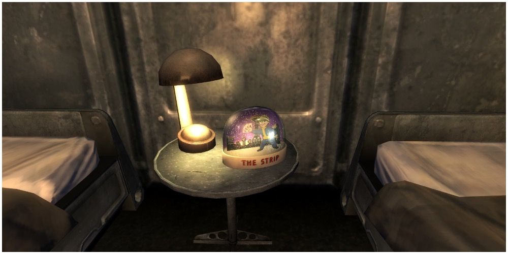 The Strip snow globe located on a desk in Vault 21