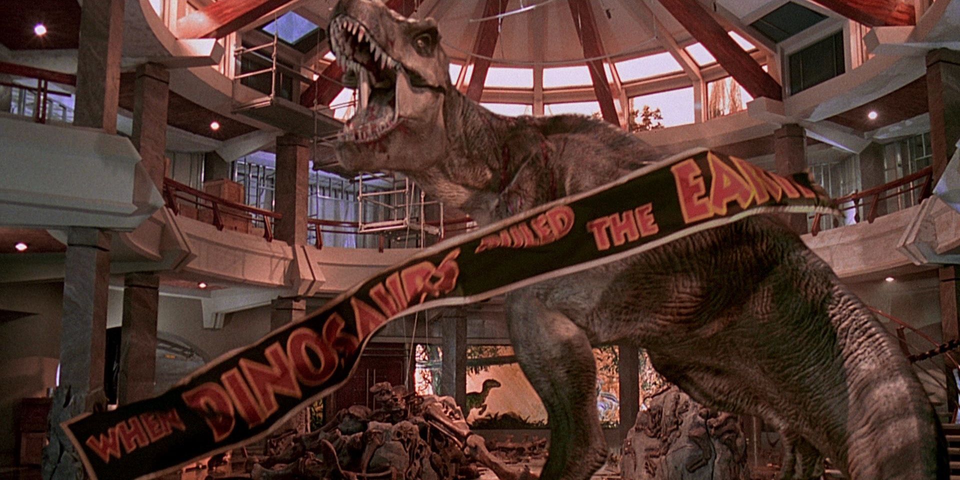 The final battle in Jurassic Park