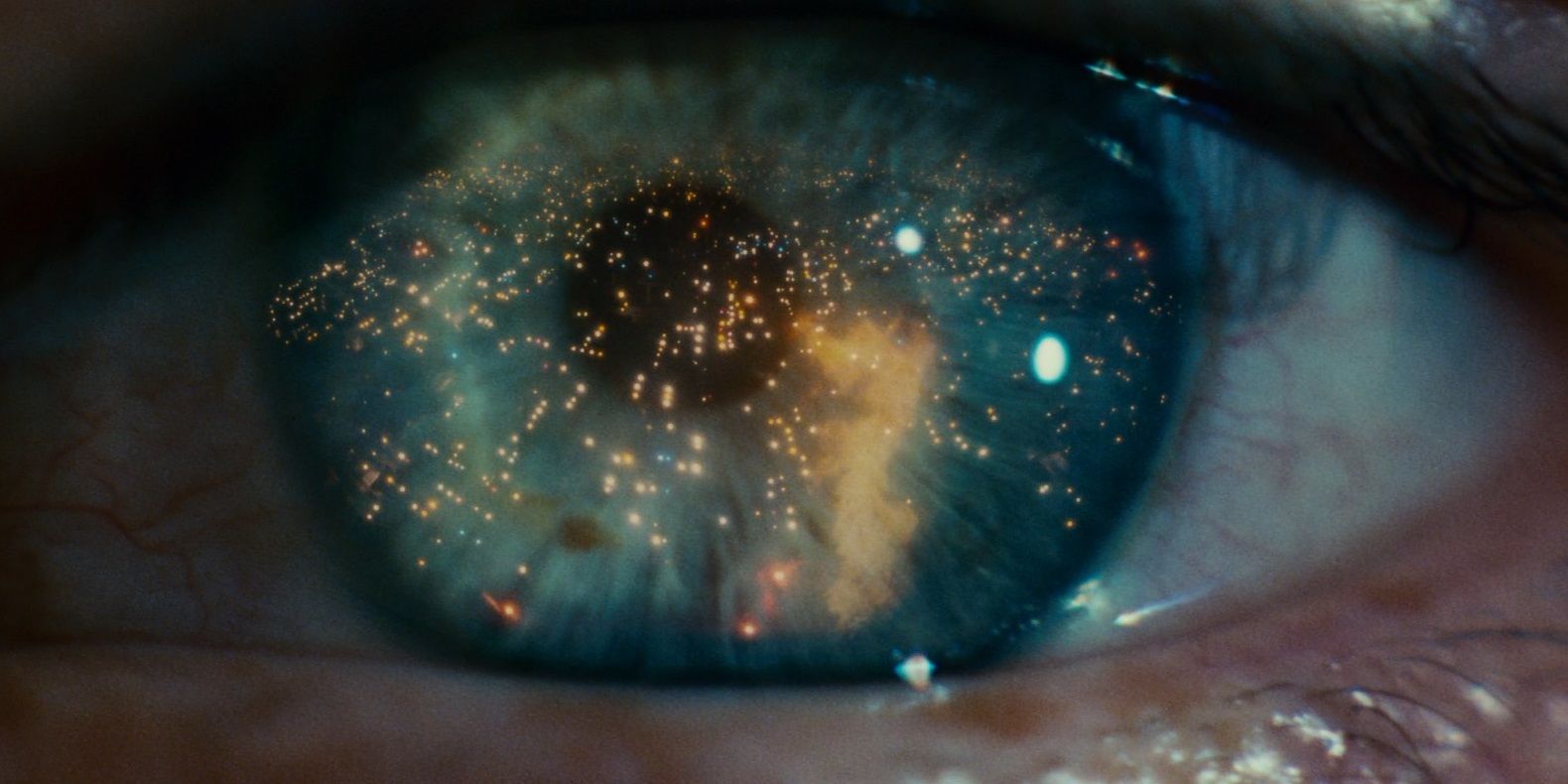 The opening shot of Blade Runner