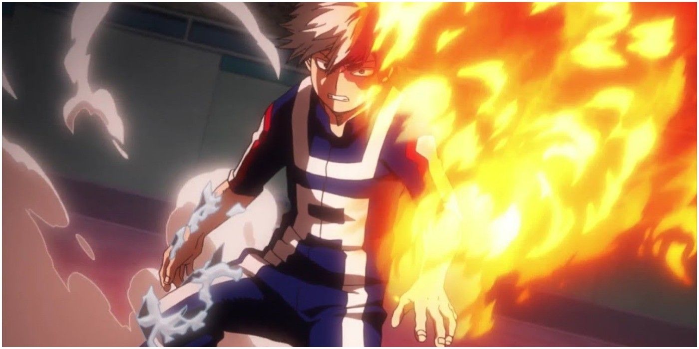 Todoroki Using Both His Elements At The Same Time In My Hero Academia