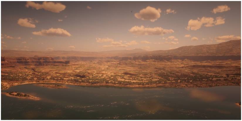 An overhead view of Mexico from Red Dead 2