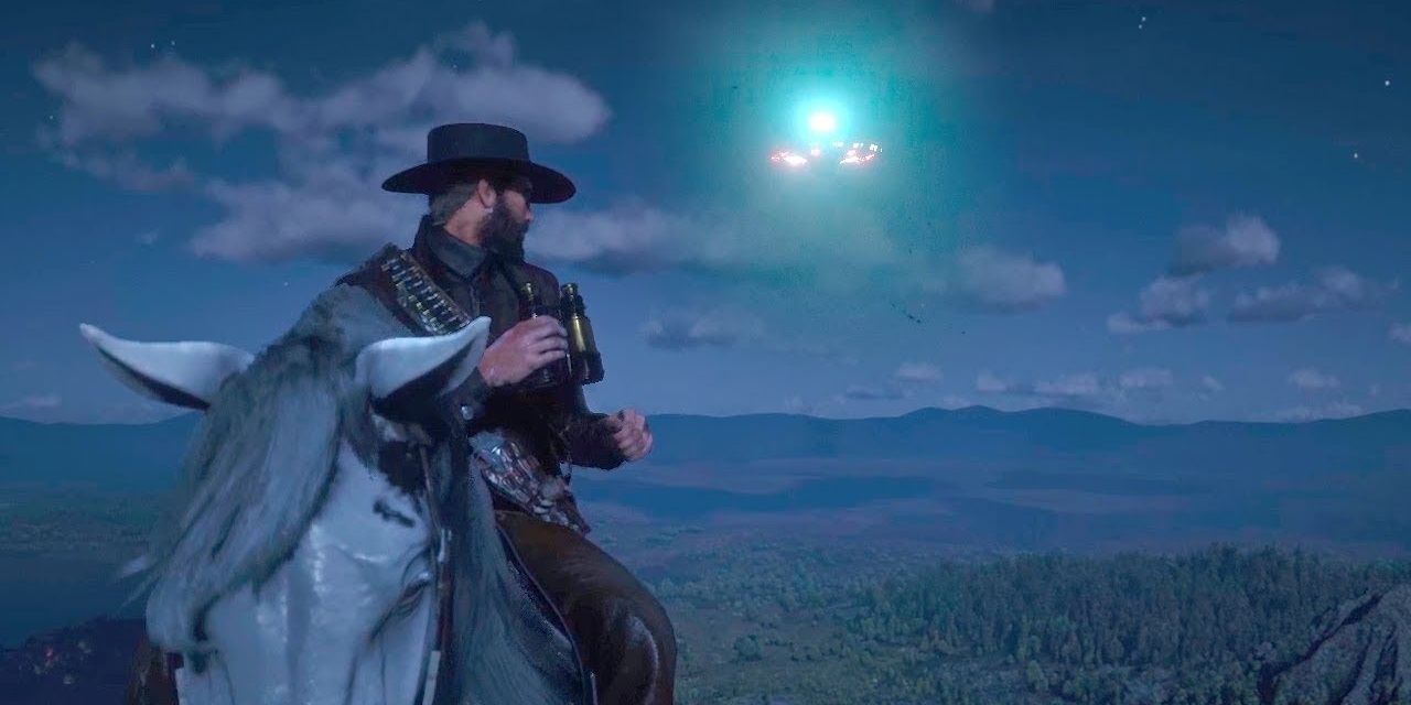 Red Dead Redemption 2 Spotting A UFO Atop Mount Hagen