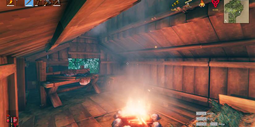 Valheim screenshot interior of shelter