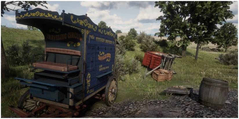 A circus cart that a player can find