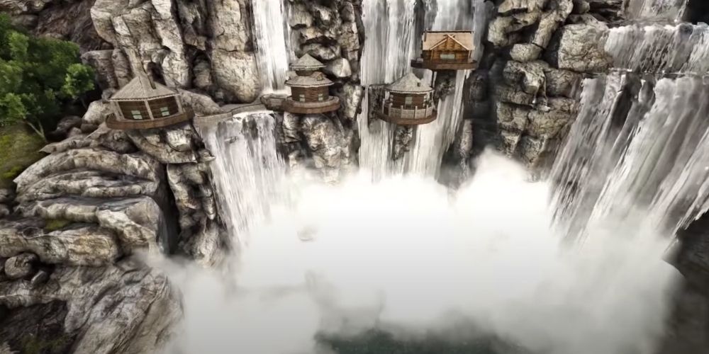 ARK Survival Evolved Waterfall Village Base Design by Sven P