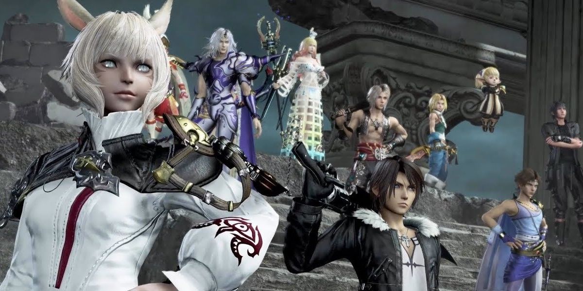 Y'shtola teams up with other heroes in Dissidia Final Fantasy NT