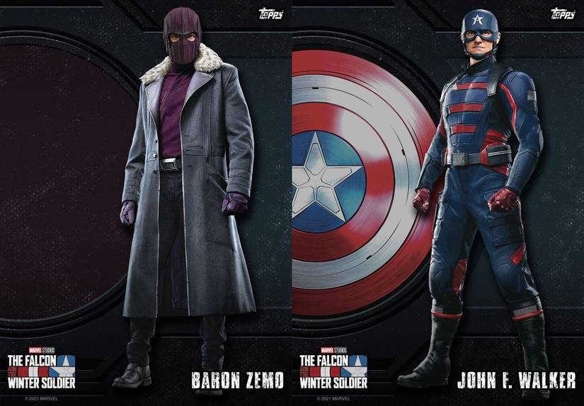Topps trading cards reveal The Falcon and the Winter Soldier costumes Zemo