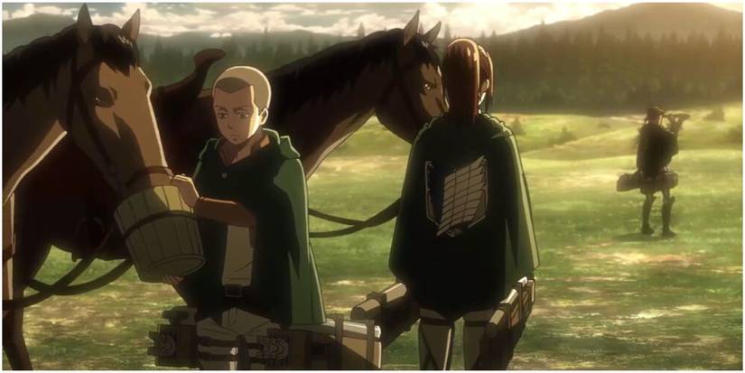 conny feeding his horse.