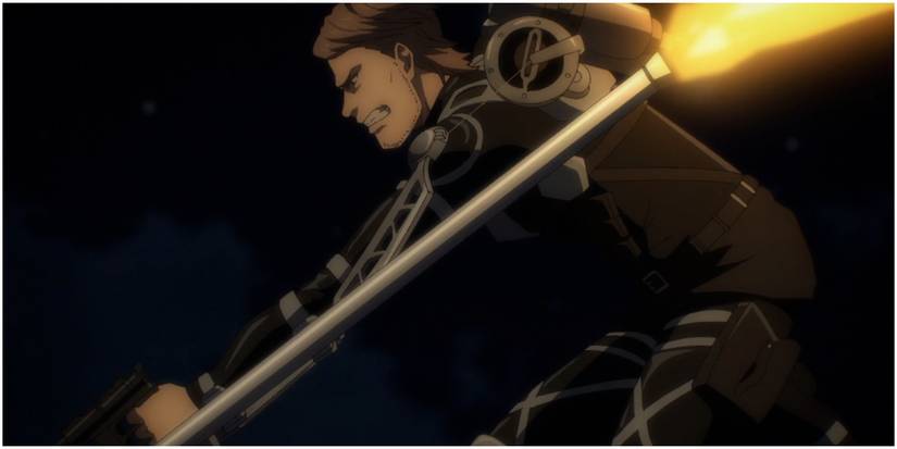 close up of jean as he attacks the cart titan.