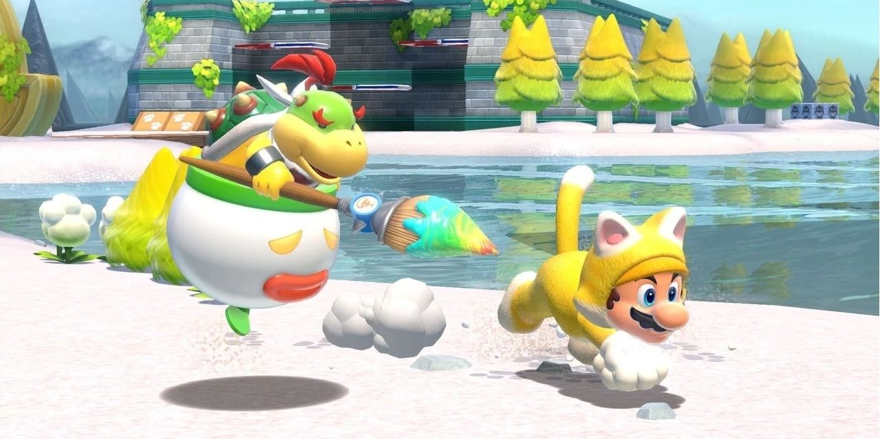 Bowser Jr helping Cat Mario in Bowser's Fury