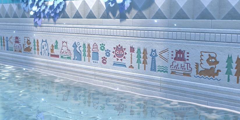 Designs on the side of Slipskate Slide in Bowser's Fury