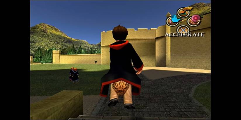 Harry on his broomstick