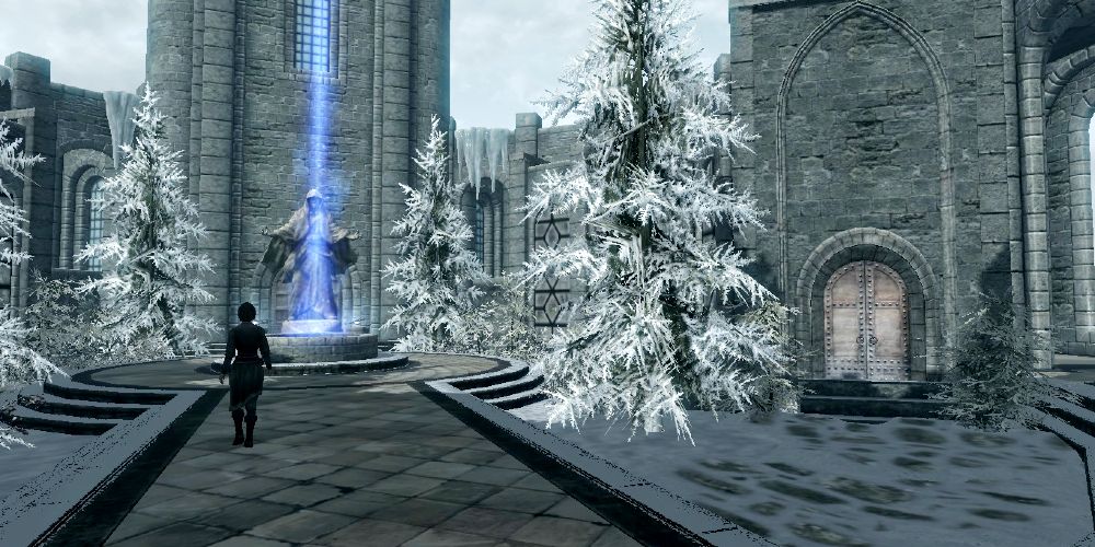 The College of Winterhold's courtyard