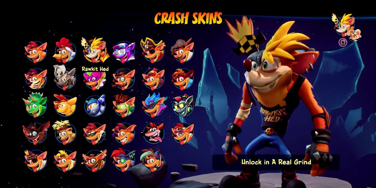 Crash 4 - Rawkit Hed skin