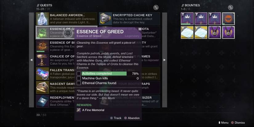 Destiny Essence of Greed