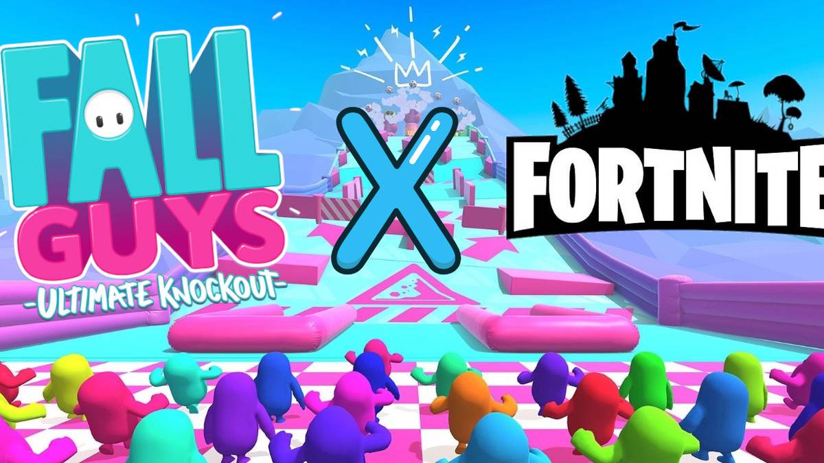 fall guys level with fortnite logo crossover