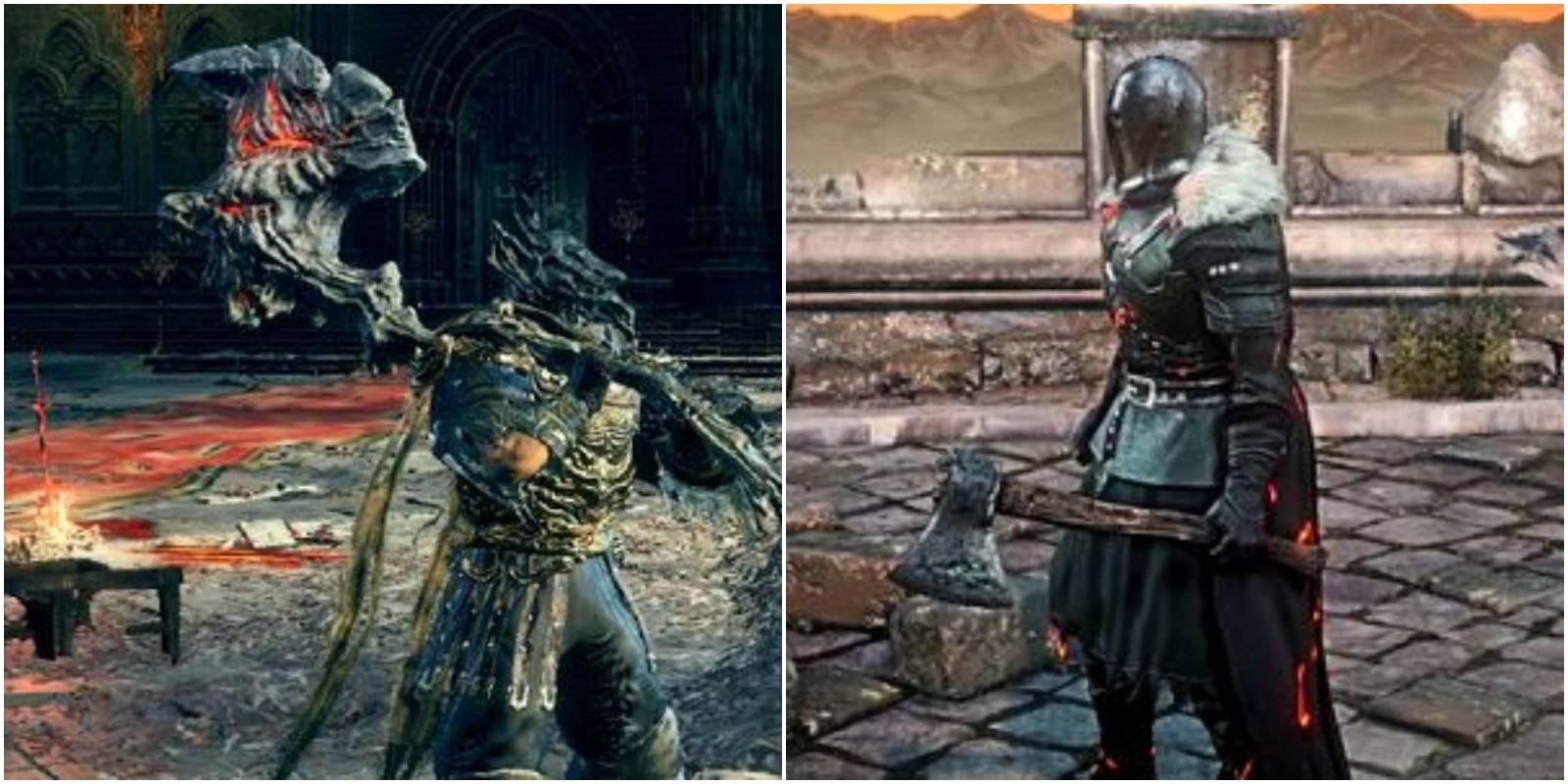 demon's greataxe and hand axe.