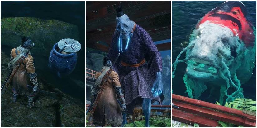 pot noble harunaga, the great carp attendant, and the giant colored carp.