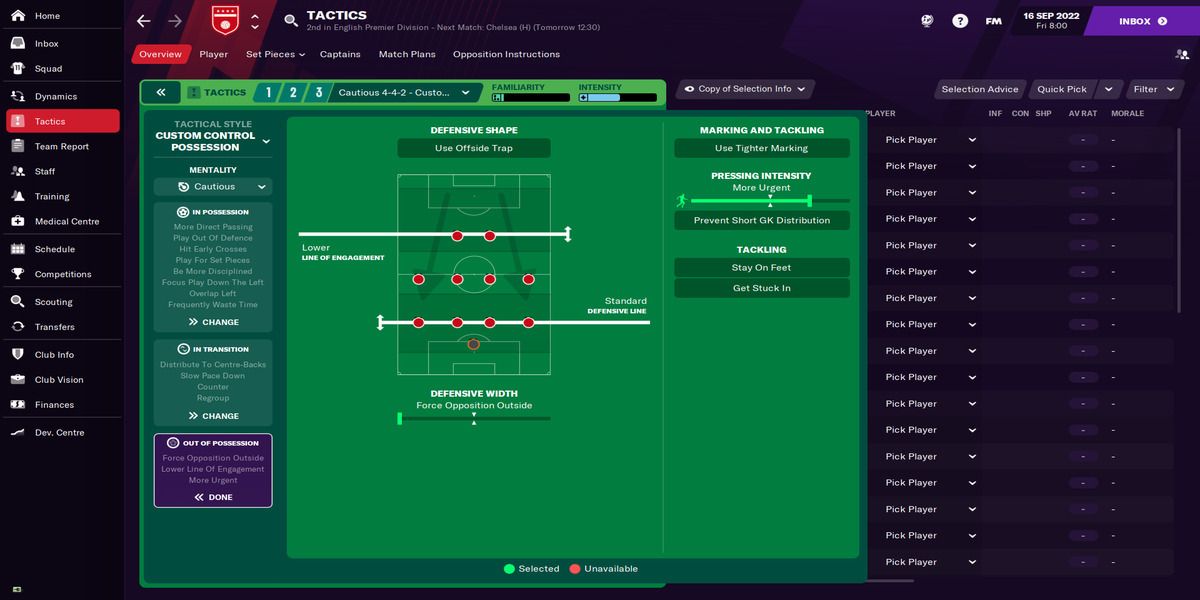 Football Manager 21 - 442 Out Of Possession tactics