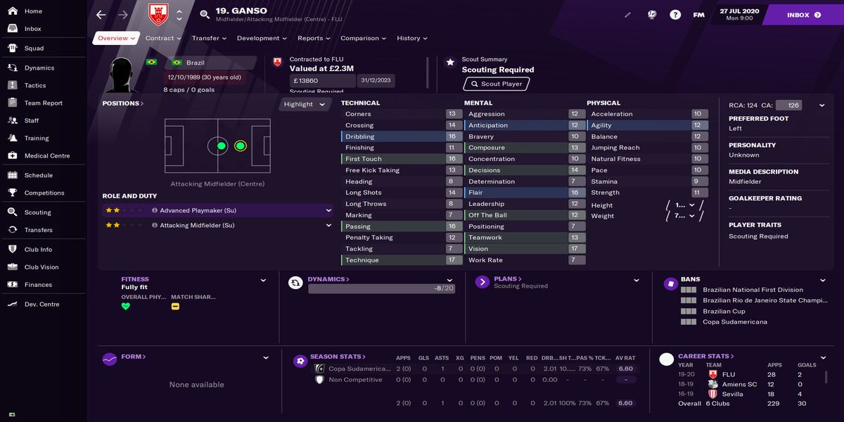 Football Manager 21 - Ganso profile