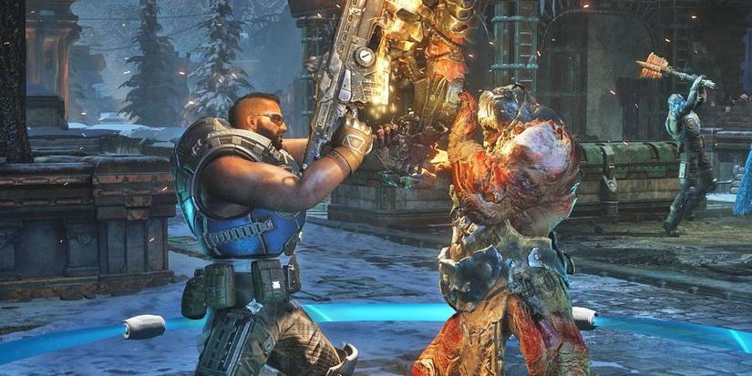 a cog a hive fighting for control in a ring