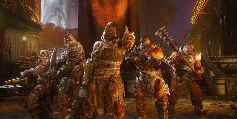 Gears 5 swarm posing after match