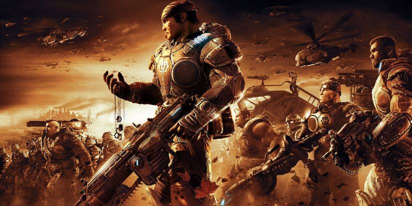 Gears of War 2 key art with Marcus Fenix