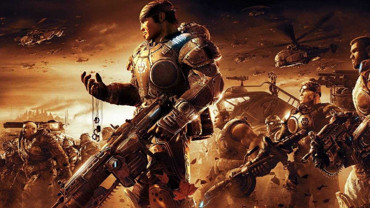 Gears of War 2 key art with Marcus Fenix