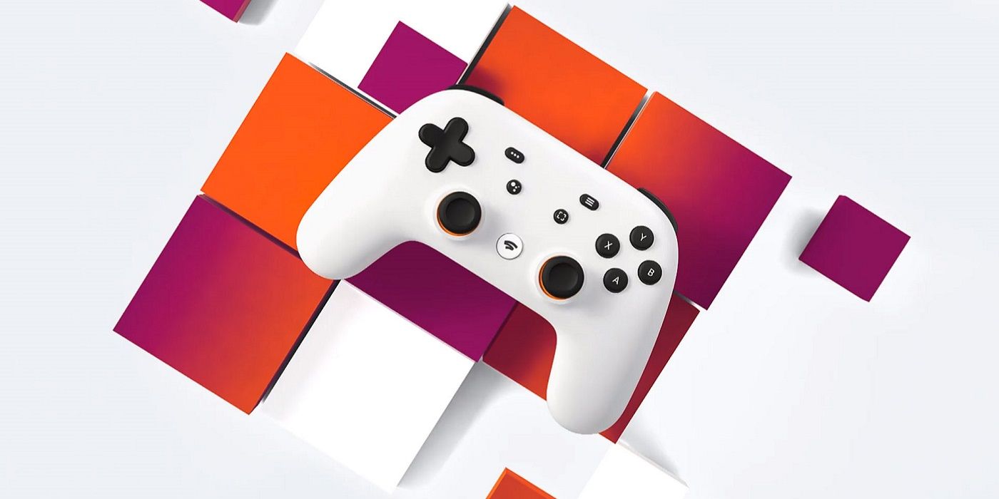 Photo of the Google Stadia on a mostly white background