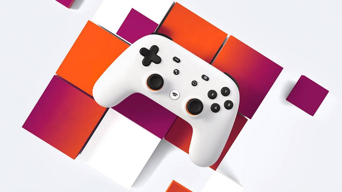 Photo of the Google Stadia on a mostly white background