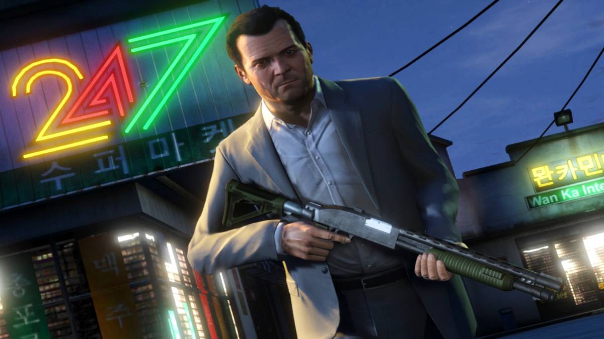 gta 5 michael with shotgun