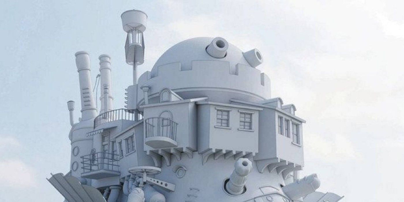 the real life replica of howl's moving castle before paint