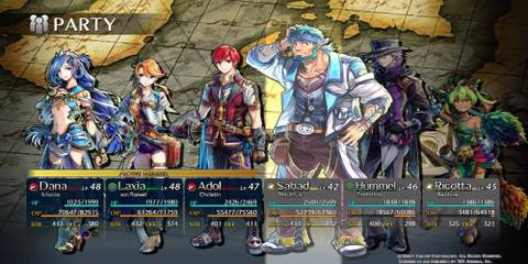 Party Select In Ys VIII