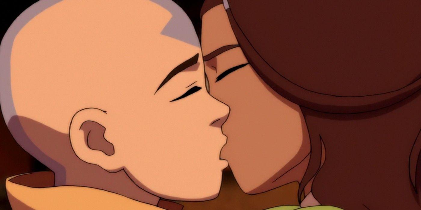 aang and katara kissing